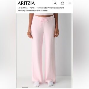 Aritzia Soft Pink Wide Leg Pants